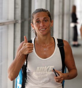 Roberta Vinci prima del suo incontro (foto Tonelli)