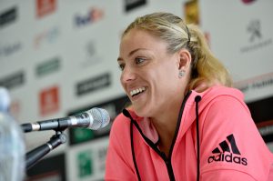 ROME, ITALY - MAY 08: Angelique Kerber of Germany faces the media during a press conference on Day One of The Internazionali BNL d'Italia 2016 on May 08, 2016 in Rome, Italy. (Photo by Dennis Grombkowski/Getty Images)