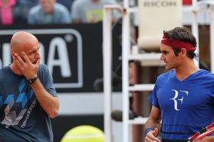 Roger Federer con il coach Ivan Ljubicic (Foto Antonio Costantini)